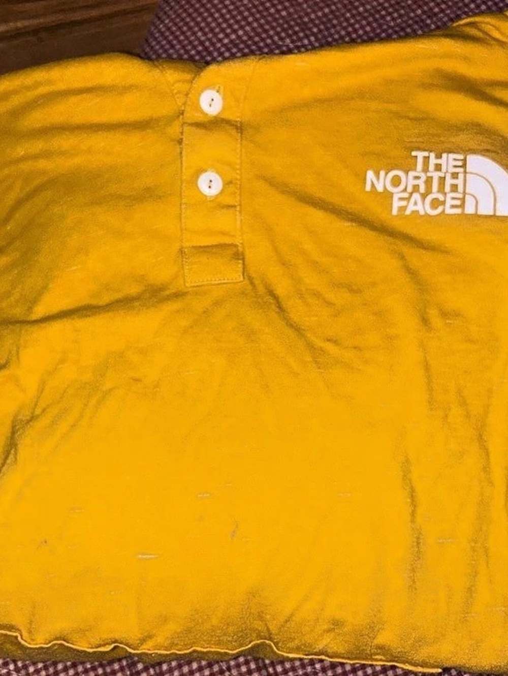 The North Face Henley Hoodie Pullover Men's Yellow Size Large